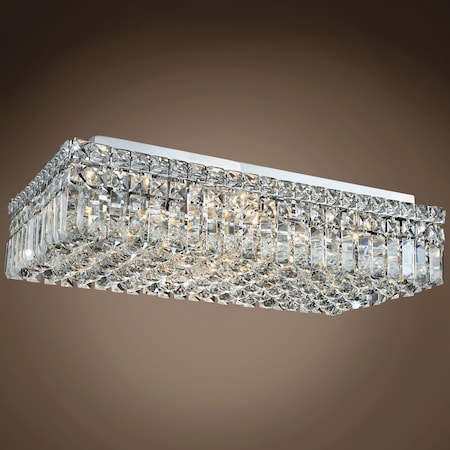 Joshua Marshal Ibiza Design 6 Light 24 Chrome Flush Mount w/Clear Swarovski Crystals 701086-003